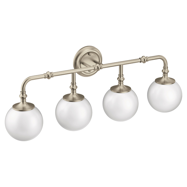 Moen Colinet Brushed nickel four globe bath light YB0564BN